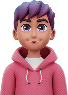 3D Avatar Man with Pink Jacket Character