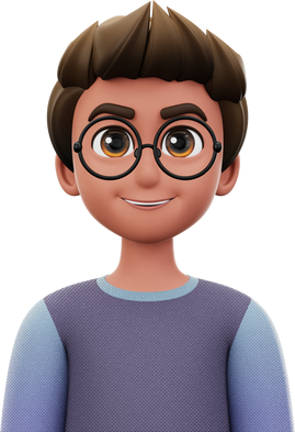 3D Avatar Man with Glasses Character